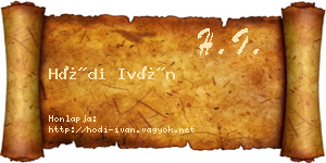 Hódi Iván névjegykártya