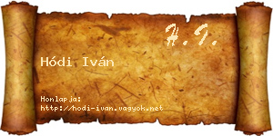 Hódi Iván névjegykártya