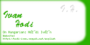 ivan hodi business card